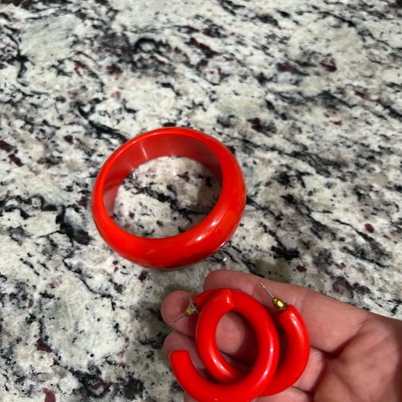 Ink +Alloy Bracelet and earrings set - Picture 3 of 5